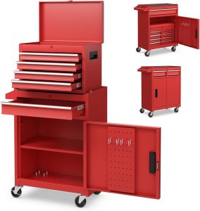 servante d’atelier GOPLUS 5 tiroirs avec coffre amovible